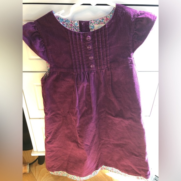 Girl’s 5T JoJo Maman Bebe purple plum and floral corduroy spring dress NWT - Picture 13 of 13